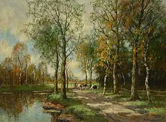 Autumntime by Cornelius Wouter Bouter, oil on canvas, sold May 2026