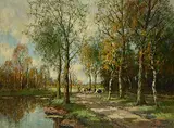 Cornelius Wouter Bouter, Autumntime, oil on canvas