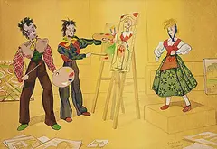 Annora Brown, Untitled - Art Class, watercolour on paper