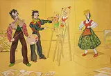 Annora Brown, Untitled - Art Class, watercolour on paper