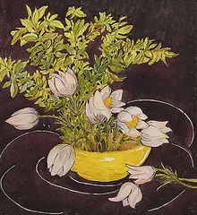 Annora Brown, Untitled - Pulsatilla Plant, watercolour on paper