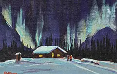 Bern Will Brown, Untitled - Northern Lights, acrylic on canvas board