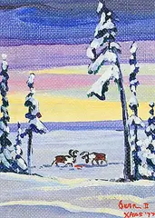 Bern Will Brown, Untitled - Rutting Season, 1977, acrylic on canvas board