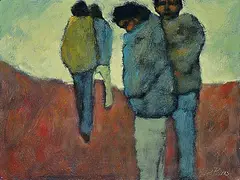 Michael Burns, Untitled - The Boys, acrylic on wood board
