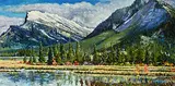 John H. Burrow, Mountain Majesty - Mt. Rundle, oil on canvas
