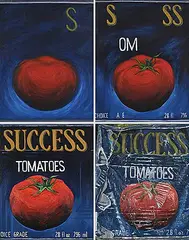 Pamela Chapman, Success Tomatoes [Quadtych], 1995, acrylic on canvas
