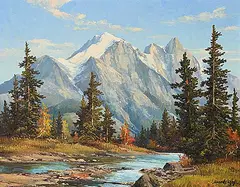 Duncan MacKinnon Crockford, Untitled - Mountain Peaks, oil on canvas