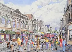 Alina Dabrowska, Stephen Ave Mall #1, watercolour and graphite on paper