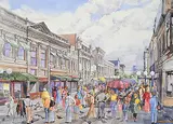 Alina Dabrowska, Stephen Ave Mall #1, watercolour and graphite on paper