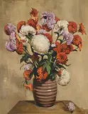 Emily Louise Orr Elliott, Untitled - Red, White and Purple Bouquet, 1949, oil on canvas