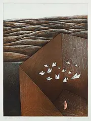 John Kenneth Esler, The Flame [Melodrama V] #32/50, 1979, colour etching on paper
