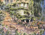 Alex Fong, Untitled - Monet's Garden, watercolour on paper