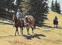 Richard Audley Freeman, Movin' On, oil on wood board