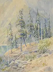 Thomas Fripp, Anderson Lake, watercolour on paper