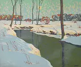 Joachim George Gauthier, Untitled - Winter River, colour silkscreen on paper