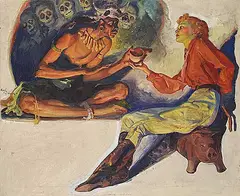 Karl Godwin, Untitled - Mystic Encounter, oil on canvas