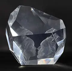 Frederick Elliot Hart, Untitled - The Kiss #334/650, 2000, clear acrylic resin sculpture