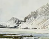 John William Harvie, Bow Lake II, watercolour on paper