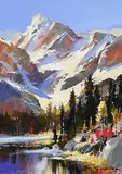 Brent Heighton, Untitled - Mountain Vista, acrylic on wood board