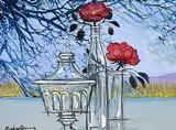 Michel Henry, Fleur et Cristal, oil on canvas