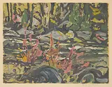 A. Y. Jackson, Untitled - Fall Stream, colour silkscreen on paper