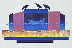 Robert Kelly, The Night Ferry #A/P, monoprint on paper