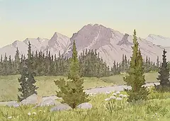 Marilyn Kinsella, At Highwood Pass, 2009, watercolour on paper