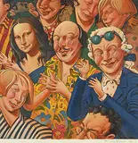 Kim LaFave, Untitled - Mona and Friends, 1988, mixed media on wood board