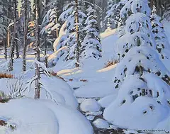 Matt Lindstrom, Untitled - Sunset on the Snow, oil on canvas