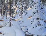 Matt Lindstrom, Untitled - Sunset on the Snow, oil on canvas