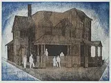 Dora Helen Mackie, This Time they Lived in a House on Fourth Avenue #14/16, colour etching on paper