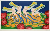 . ManWoman, Happiness Tiger #30/49, colour silkscreen on paper