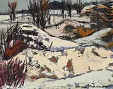 Henri Leopold Masson, Untitled - Snow Drifts, oil on wood board