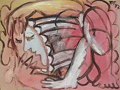 Rick McCarthy, Untitled - Pastel Pose, 1987, acrylic on canvas