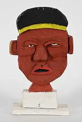 Philip Melvin, A Portrait of a Little Tugboat Captain, painted wood sculpture