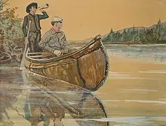 J. Morrison, Untitled - The Moose Hunters, 1934, watercolour on paper