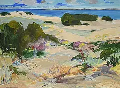 Untitled - Along the Sea by Wynona Croft Mulcaster, 1984, acrylic on paper, sold May 2026