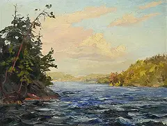 Guttorn Otto, Summer, Hollow Lake, oil on wood board