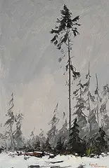 Egbert Oudendag, Stanley Park, Winter, 1964, oil on wood board