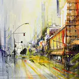 Roland Palmaerts, Yellow Cab, acrylic on canvas