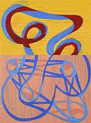 Ron Shuebrook, Untitled - Ochre and Salmon Grounds, 2005, acrylic on canvas