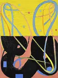 Ron Shuebrook, Untitled - Yellow and Salmon Grounds, 2005, acrylic on canvas