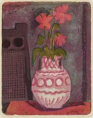 John Harold Thomas Snow, Still Life with Flowers #9/15, 1960, colour lithograph on paper