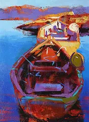 Mike Svob, Refuge Cove, acrylic on wood board