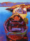 Mike Svob, Refuge Cove, acrylic on wood board