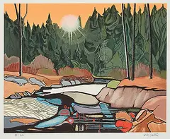 Armand Frederick Vallee, Untitled - Sunburst #92/250, colour silkscreen on paper