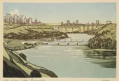 George Weber, The River Valley, Edmonton, colour silkscreen on paper