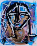 Neith Nevelson, Face, oil and coloured crayons on paper