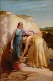 George Richmond Ra, Girls At A Spring, A Recollection From Nature, oil on panel