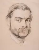 George Richmond Ra, Portrait Of Lord Cremorne (Study For The Oil), chalk heightened with red and white chalks on buff coloured card